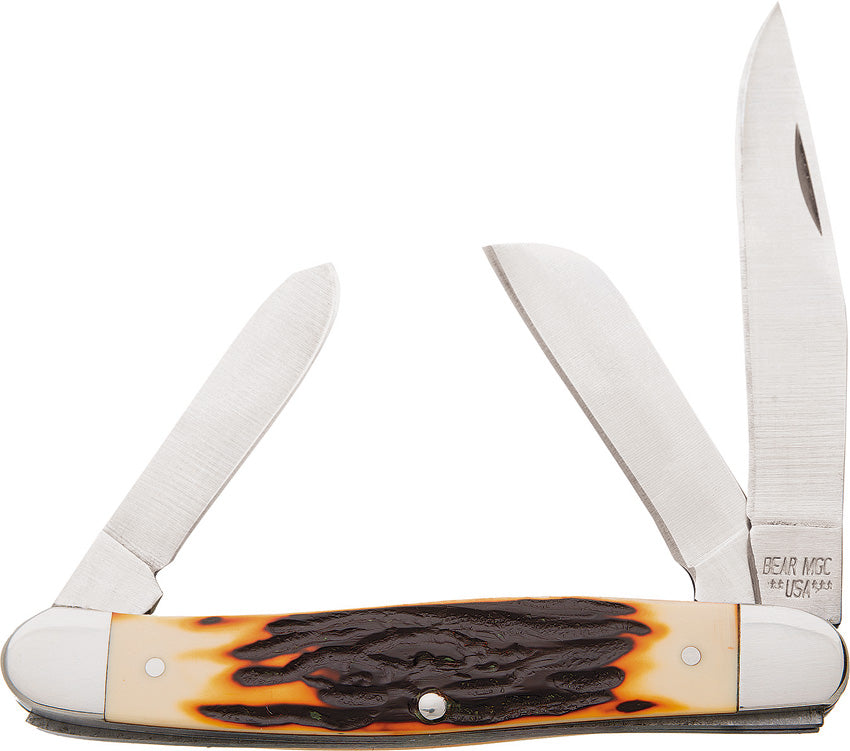 Bear, Son Large Stockman Folding Pocket Knife 3-Blade Clip, Sheepsfoot