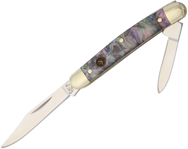 Hen & Rooster Pen Knife Imitation Abalone