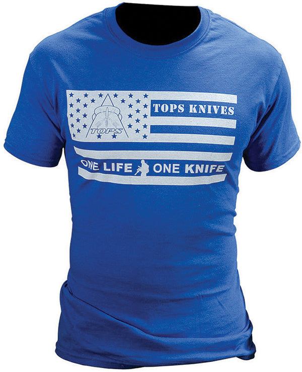 TOPS T-Shirt Flag Logo Blue