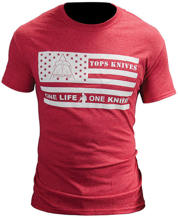 TOPS T-Shirt Flag Logo Red