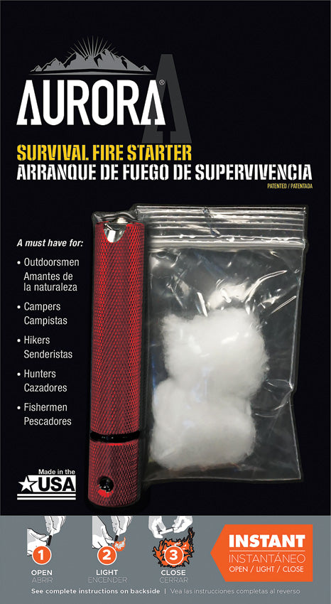 Aurora Survival Fire Starter Red