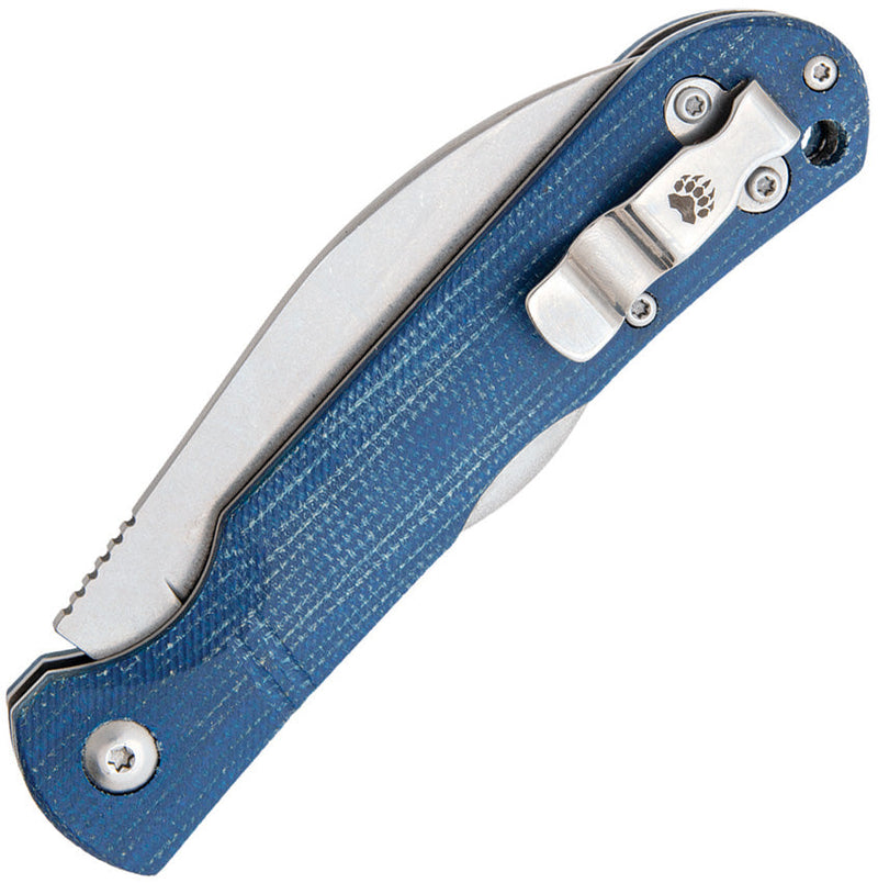 Bear & Son Lockback Blue Jean Micarta