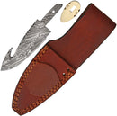 Knifemaking Damascus Guthook With Sheath