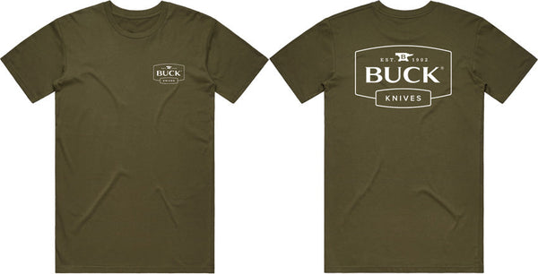 Buck Logo T-Shirt OD Green Lrg