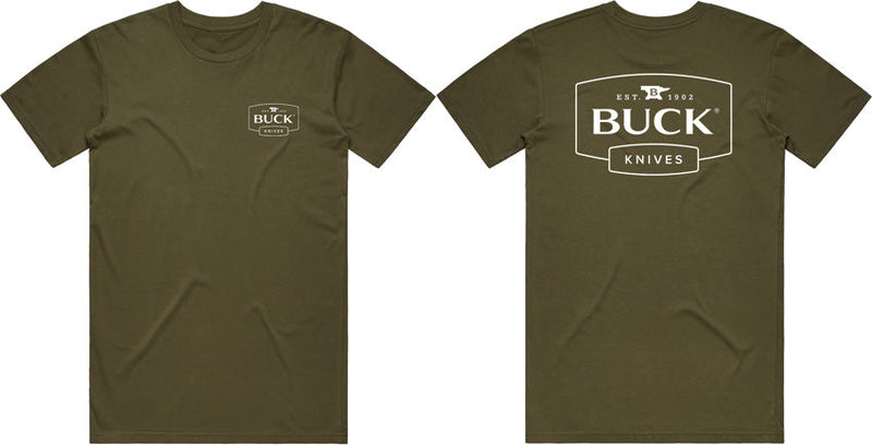 Buck Logo T-Shirt OD Green Lrg