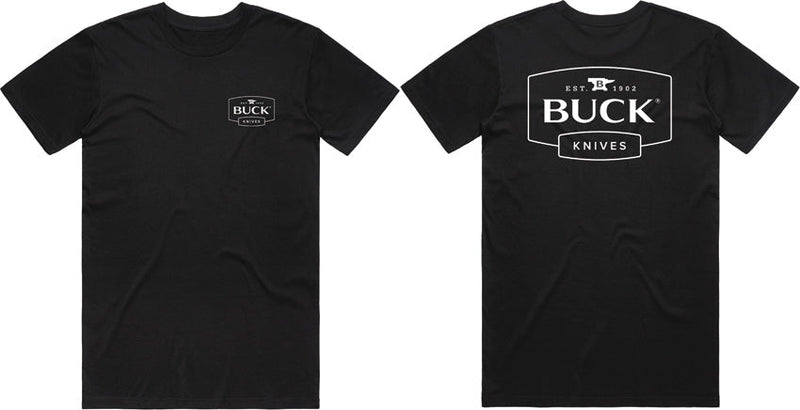 Buck Logo T-Shirt Black Lrg