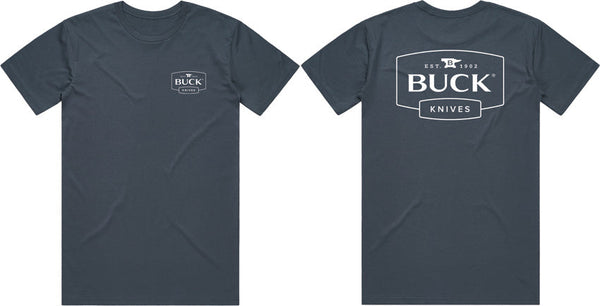 Buck Logo T-Shirt Petro Blue Lg