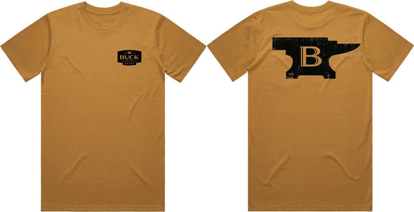 Buck Anvil T-Shirt Camel Lrg