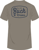 Buck Round Badge T-Shirt Gray LG