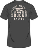 Buck Stacked Badge T-Shirt Gray 2XL