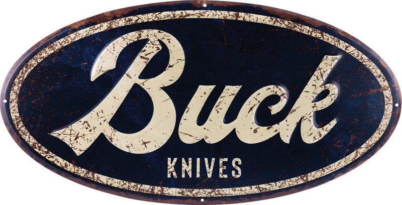 Buck Oval Tin Tacker Sign