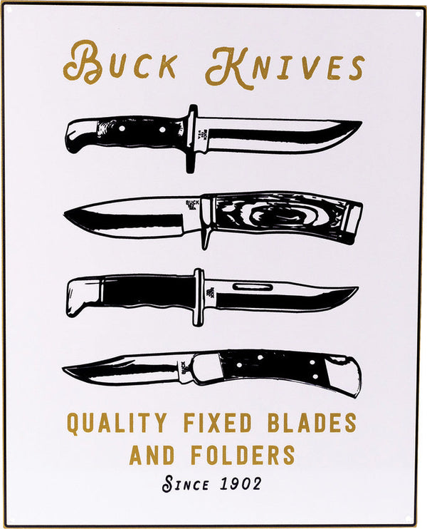Buck Quality Blades Tin Tacker Sign