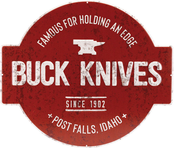 Buck Famous For Edge Tin Sign