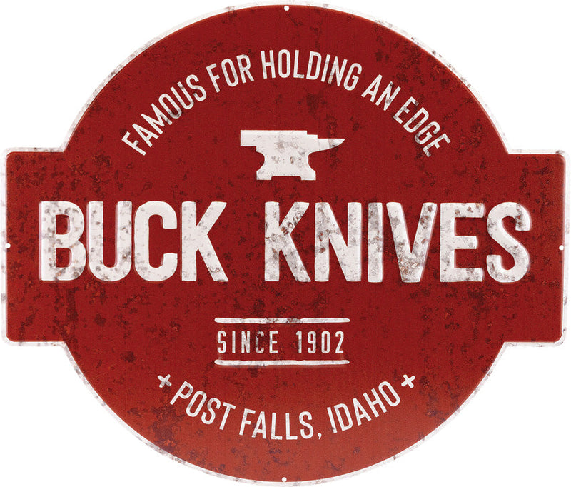 Buck Famous For Edge Tin Sign