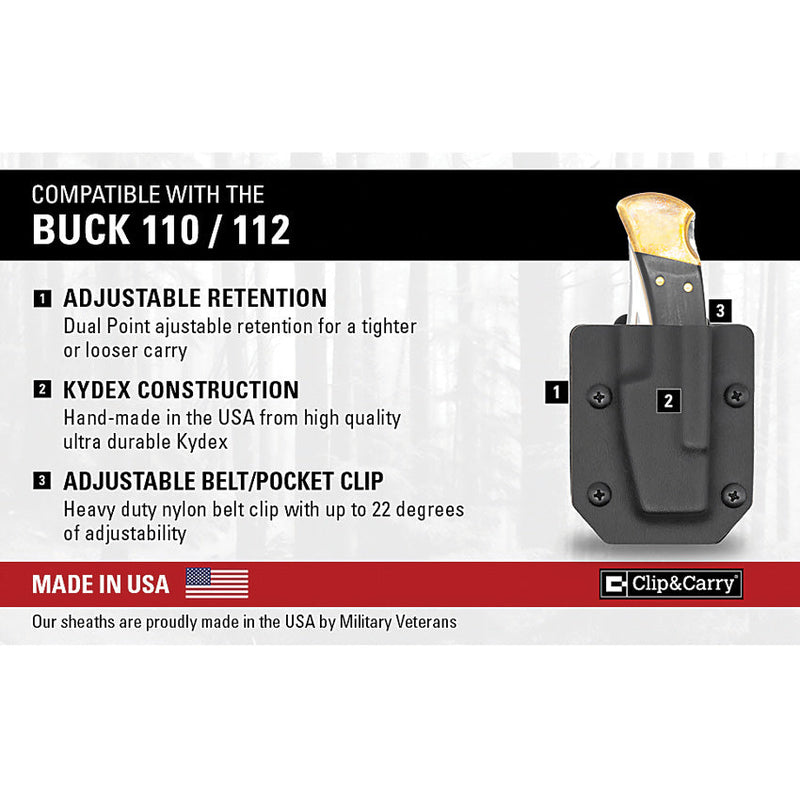 Clip & Carry Buck 110/112 Sheath Black