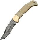 Damascus Camel Bone Lockback