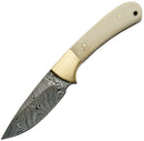Damascus Small Skinner Bone Handle