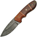 Damascus Hunter Micarta Rosewood