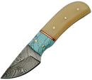 Damascus Fixed Blade Turquoise