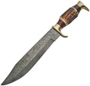 Damascus Stag Bowie Damascus