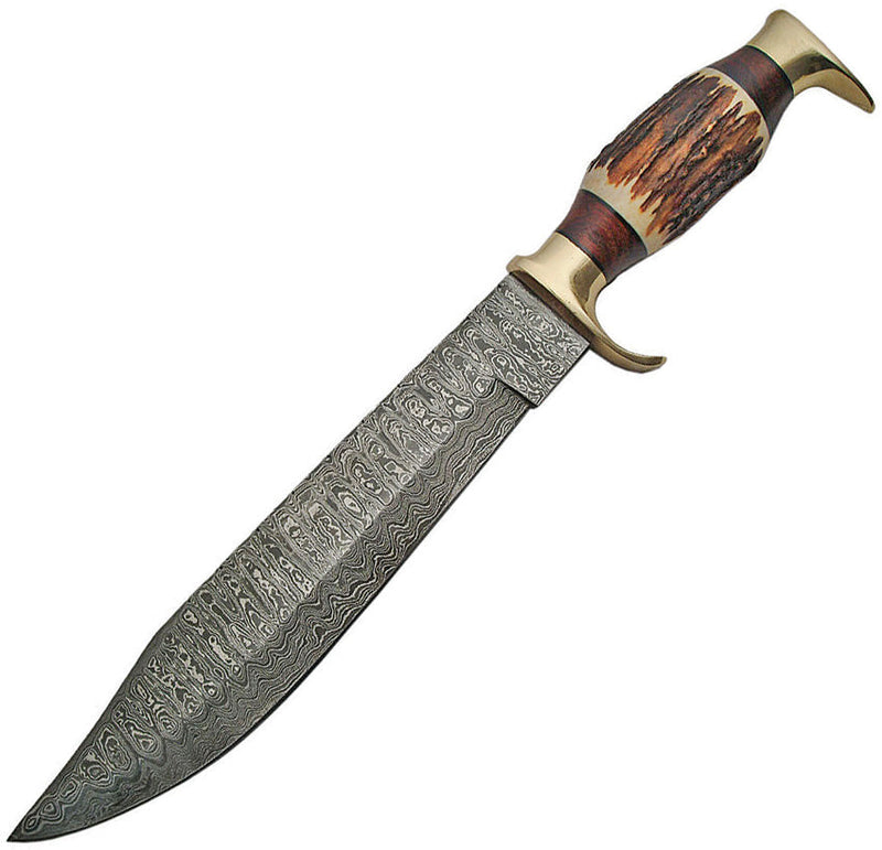 Damascus Stag Bowie Damascus
