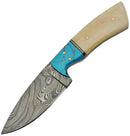 Damascus Fixed Blade Bone