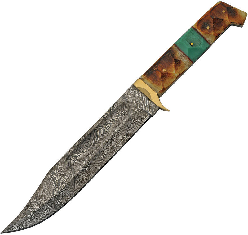 Damascus Burnt Bone Bowie