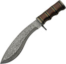 Damascus Kukri Bowie Rosewood