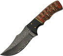 Damascus Fixed Blade Wood