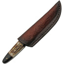 Damascus Fixed Blade Buffalo/Stag