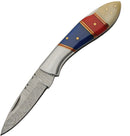 Damascus Lockback Red Blue
