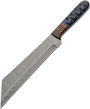 Damascus Seax Fixed Blade Blue