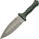 Damascus Fixed Blade Green