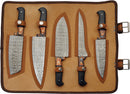 Damascus Kitchen Set W Knife Roll
