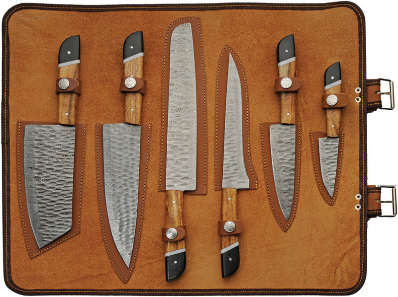Damascus Saddlewood Kitchen Set w roll