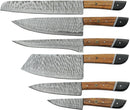 Damascus Saddlewood Kitchen Set w roll