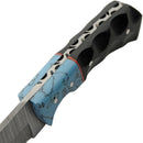 Damascus Skinner Turq and Micarta