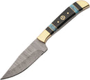 Damascus Fixed Blade Turquiose