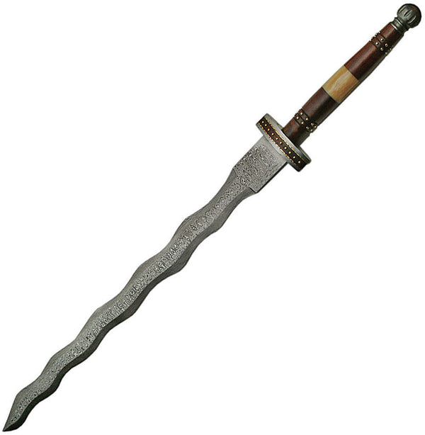 Damascus Sword Flamberge Wood