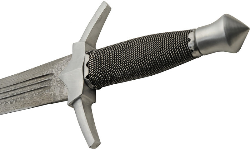 Damascus Short Sword Wire Handle