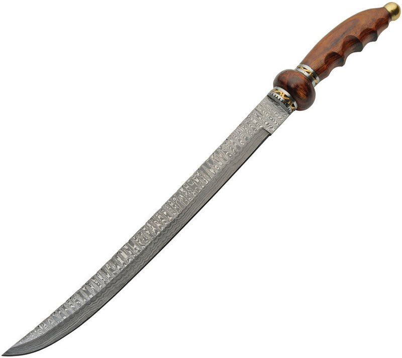 Damascus Saber Brass/Wood