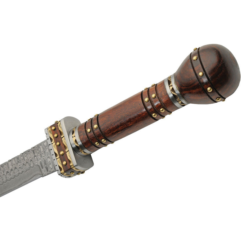 Damascus Fancy Guard Short Sword