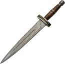 Damascus Short Sword Wood/Brass