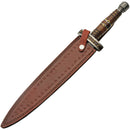Damascus Short Sword Wood/Brass
