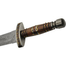 Damascus Short Sword Wood/Brass