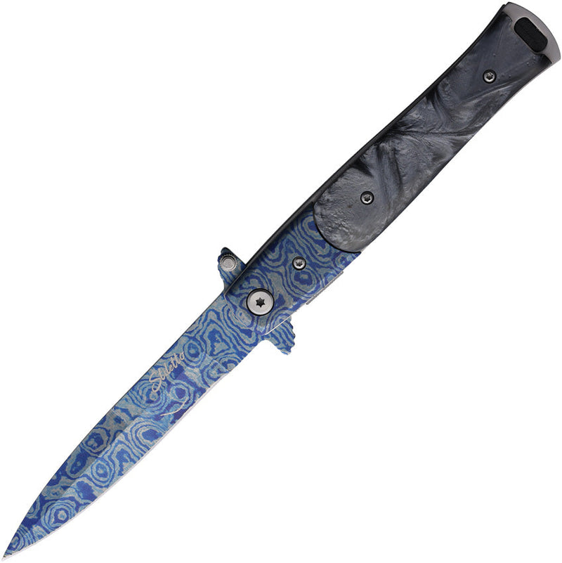 ElitEdge Damascus Etched Linerlock A/O