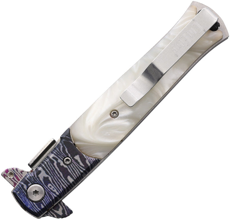 ElitEdge Damascus Etched Linerlock A/O