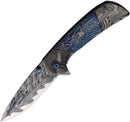 ElitEdge Damascus Etched Linerlock A/O