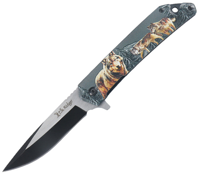 Elk Ridge Wildlife Linerlock A/O Wolf