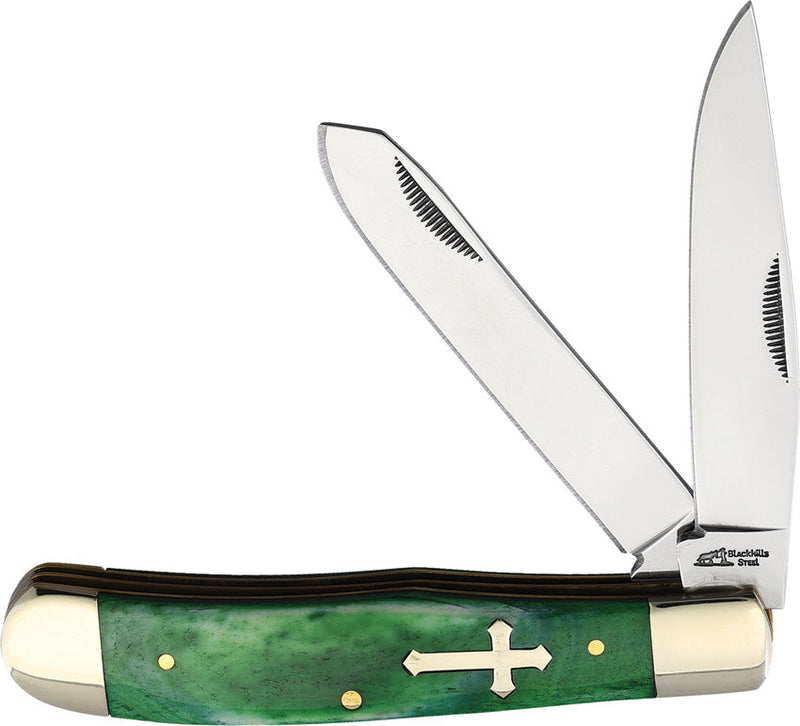 Frost Cutlery Trapper Green Smooth Bone